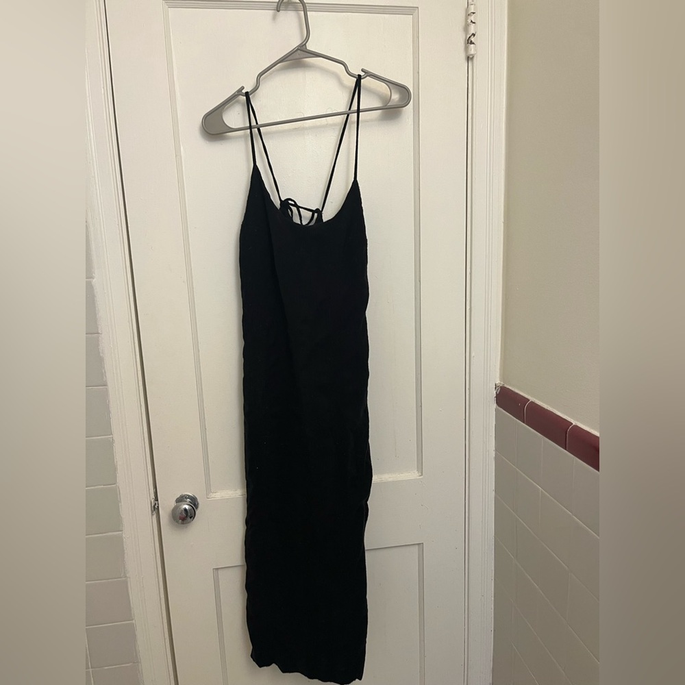 Free People Black Cotton Blend Maxi Dress